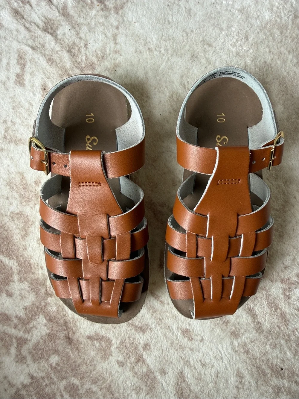 Kids Woven Fisherman Sandals in Brown - Adjustable Buckle Comfort